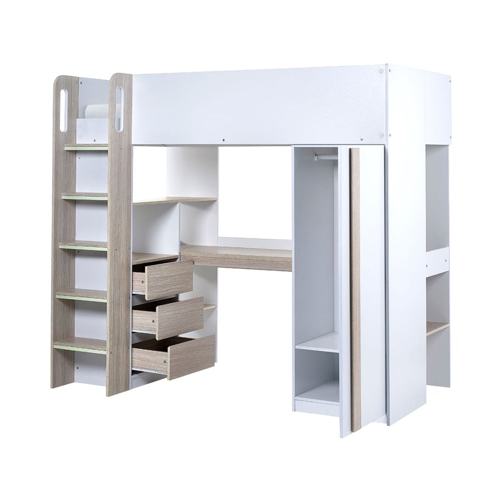 Ocean Highsleeper Pale Wood & White