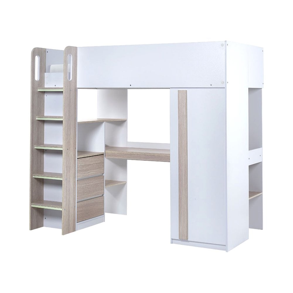 Ocean Highsleeper Pale Wood & White