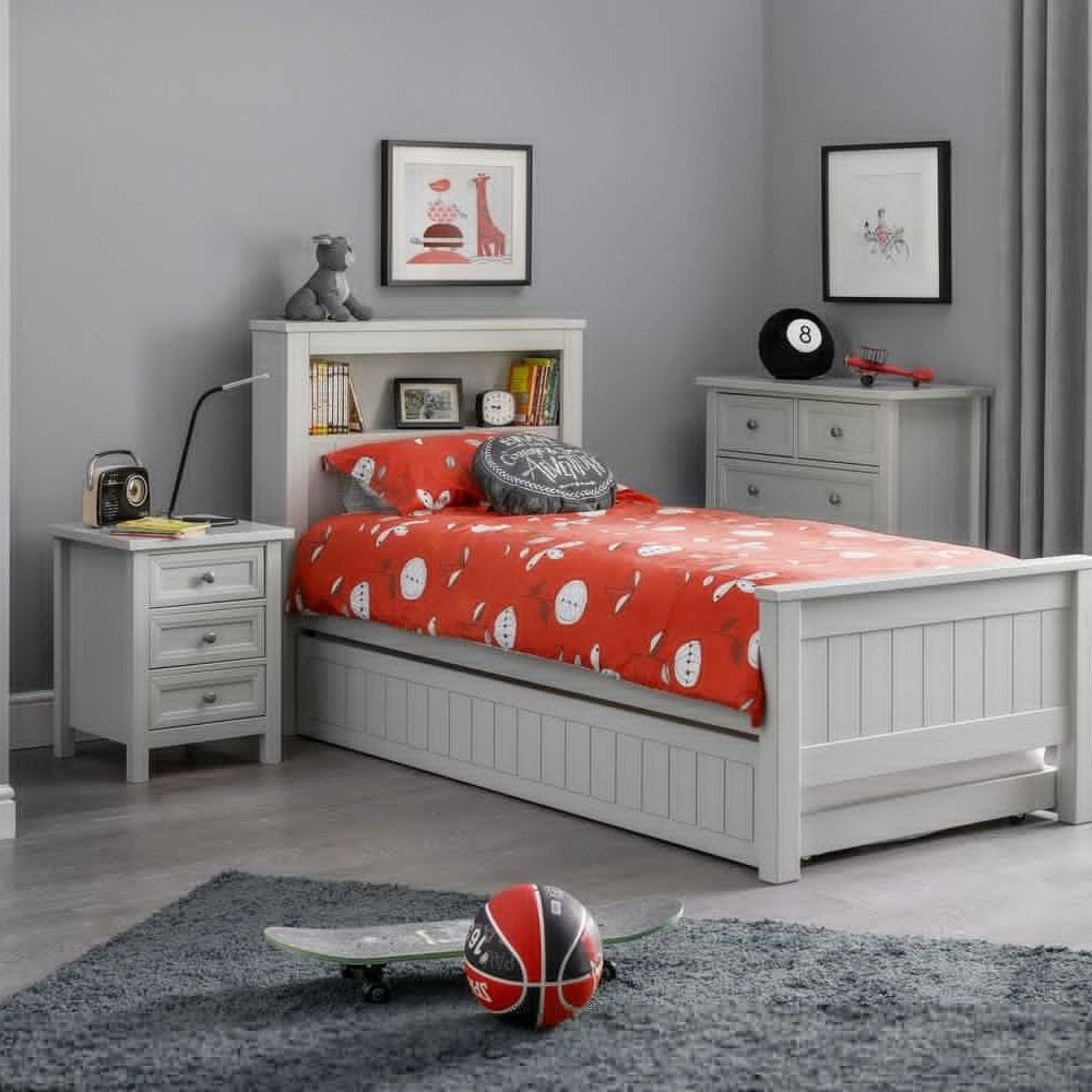 Maine Bookcase Bed 90cm - Dove Grey