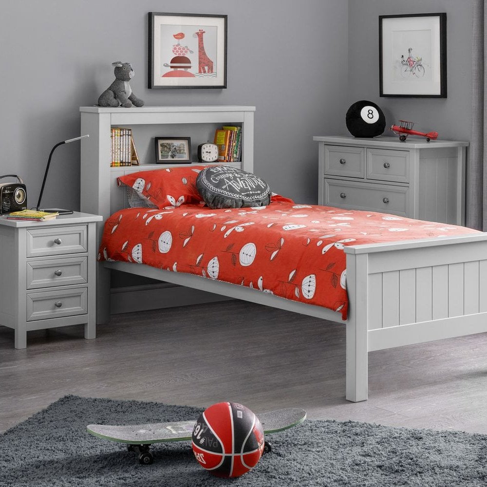 Maine Bookcase Bed 90cm - Dove Grey