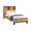 Bali Bookcase Headboard Bed 90cm - Light Oak