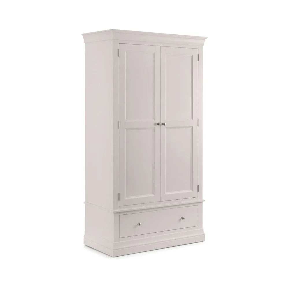 Clermont 2 Door 1 Drawer Wardrobe - Light Grey