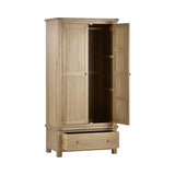 Memphis Limed Oak 2 Door 1 Drawer Wardrobe