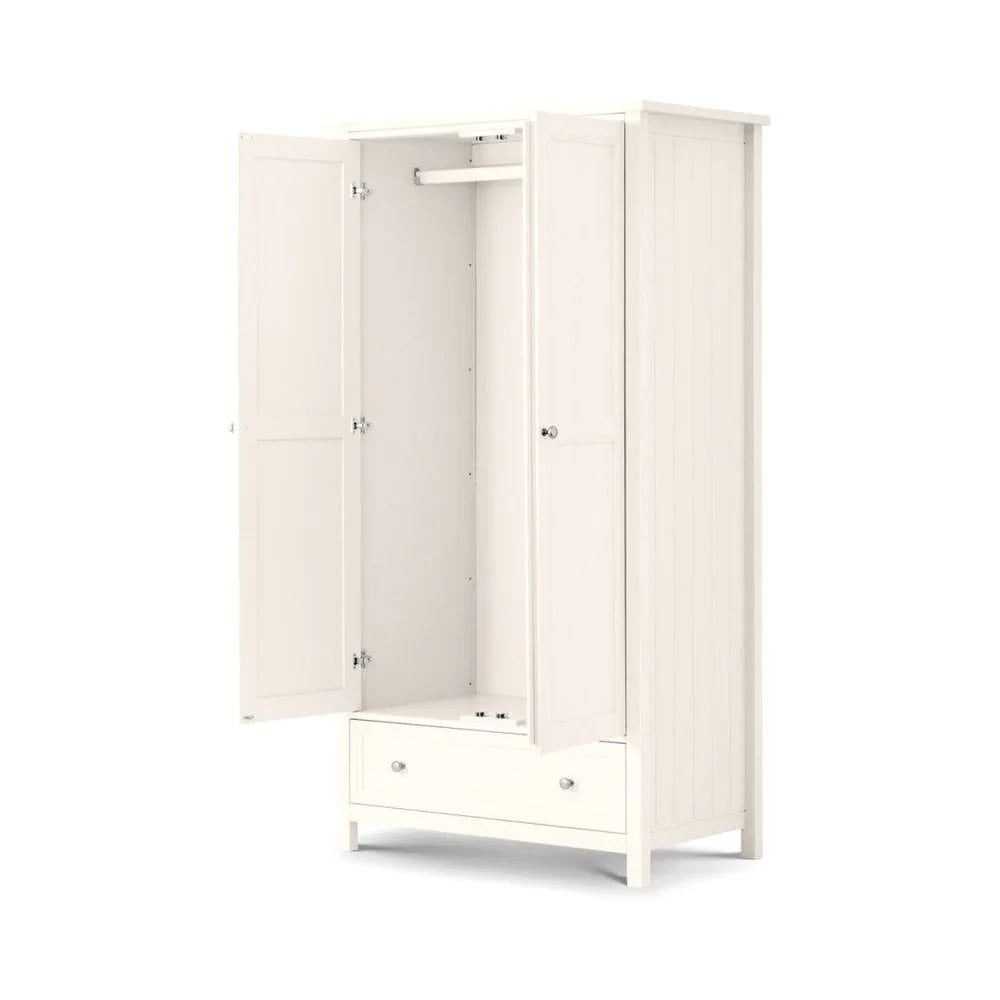 Maine 2 Door Combination Wardrobe - Surf White