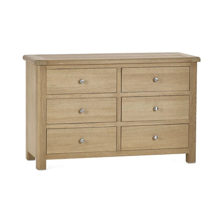 Memphis Limed Oak 6 Drawer Wide Chest