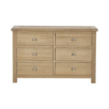 Memphis Limed Oak 6 Drawer Wide Chest