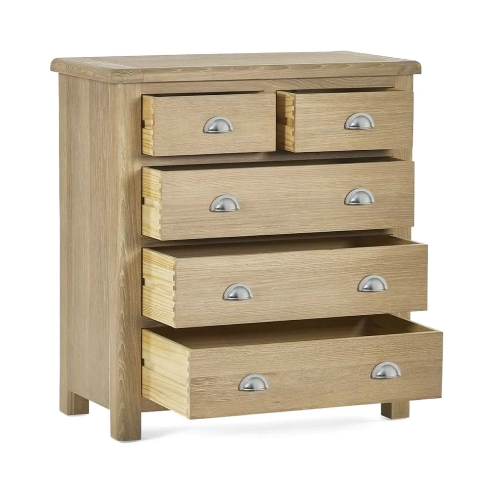 Memphis Limed Oak 3 + 2 Drawer Chest