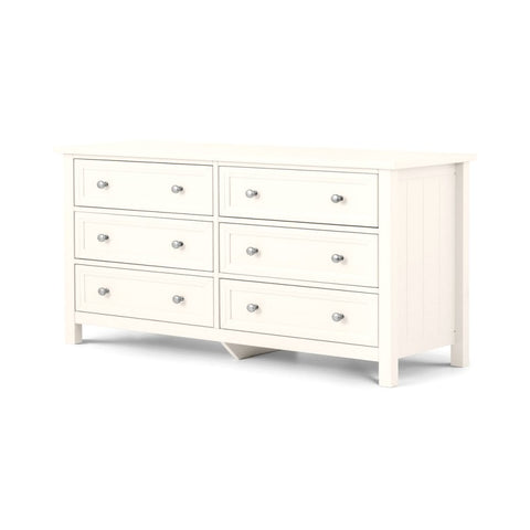 Maine 6 Drawer Wide Chest - Surf White
