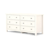 Maine 6 Drawer Wide Chest - Surf White
