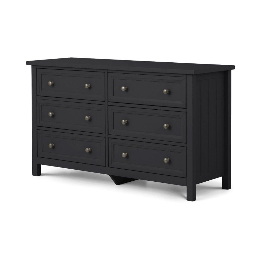 Maine 6 Drawer Wide Chest - Anthracite