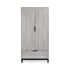 Bali 2 Door 1 Drawer Wardrobe - Grey Oak