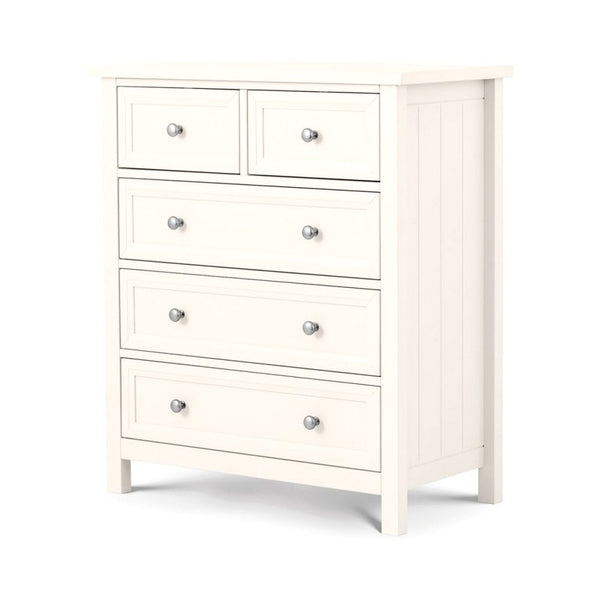 Maine 3 + 2 Drawer Chest - Surf White