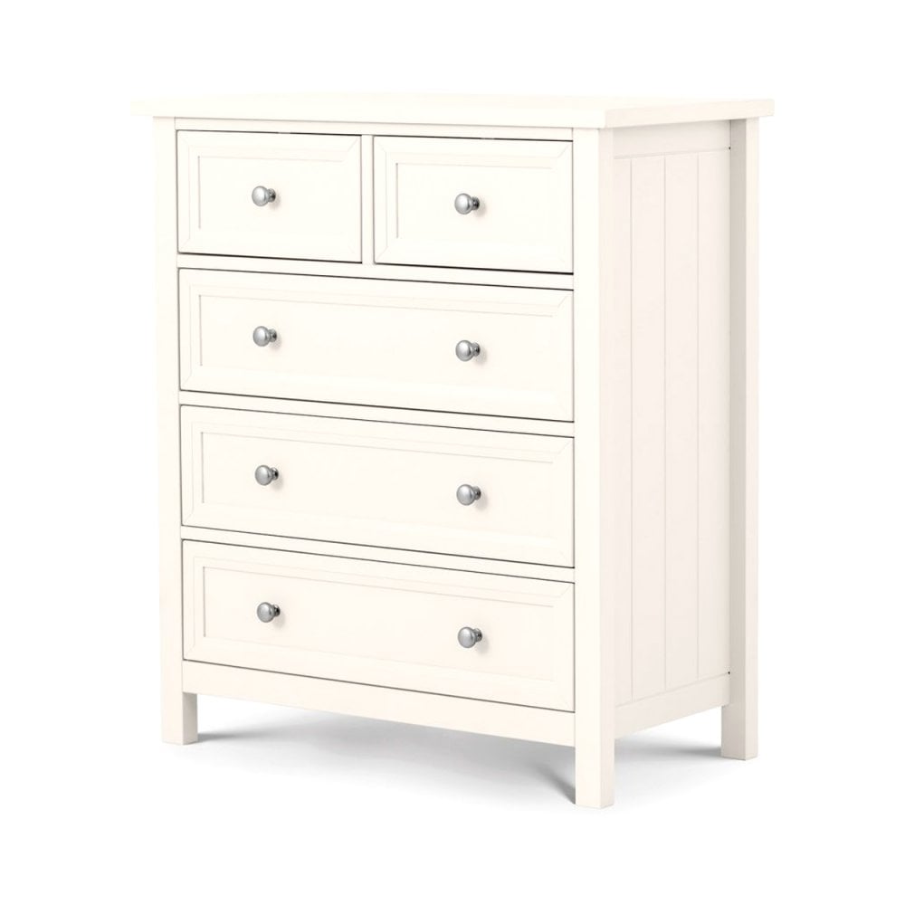 Maine 3 + 2 Drawer Chest - Surf White