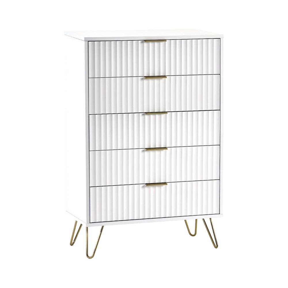 Murano 5 Drawer Chest - Matt White