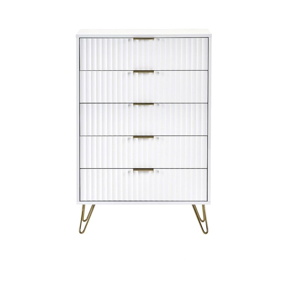 Murano 5 Drawer Chest - Matt White