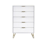 Murano 5 Drawer Chest - Matt White