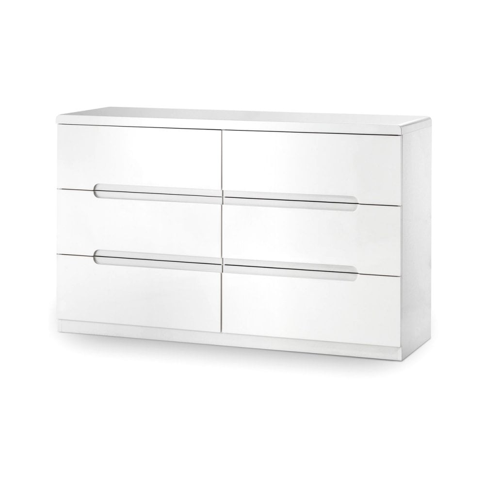 Manhattan 6 Drawer Wide Chest - White