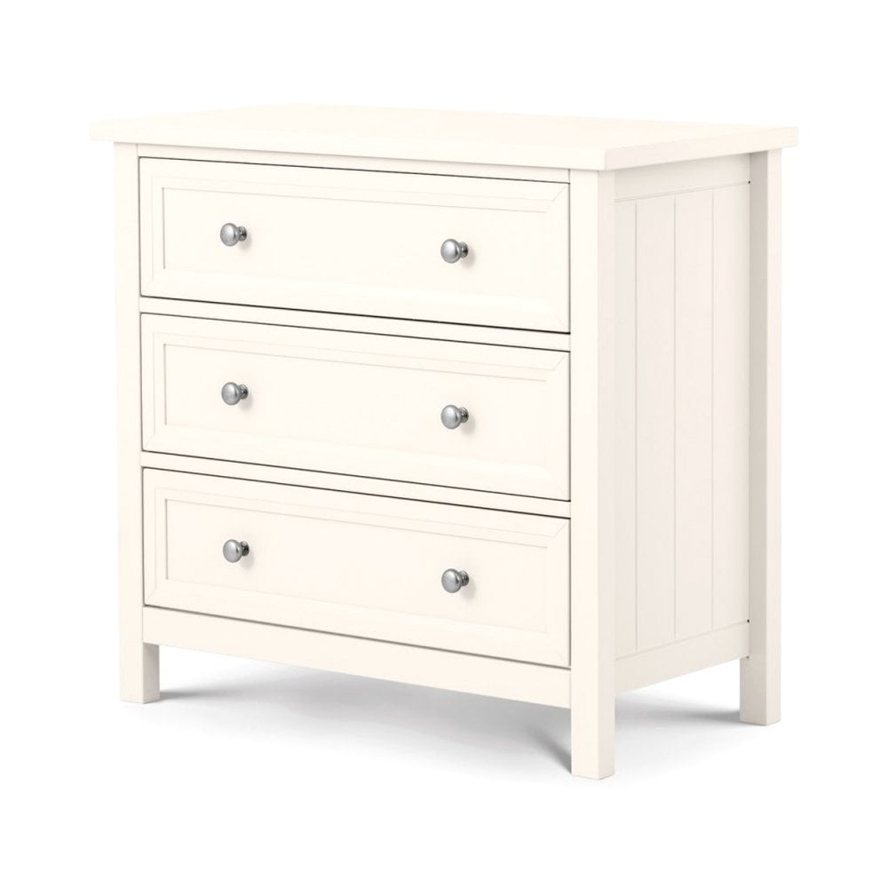 Maine 3 Drawer Wide Chest - Surf White