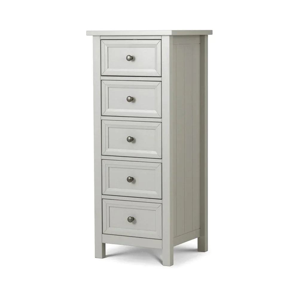 Maine 5 Drawer Tall Chest - Dove Grey