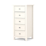 Maine 5 Drawer Tall Chest - Surf White