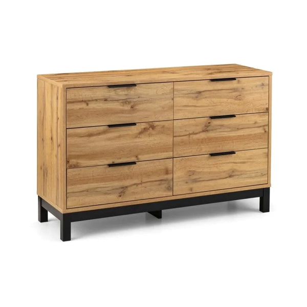 Bali 6 Drawer Wide Chest - Light Oak