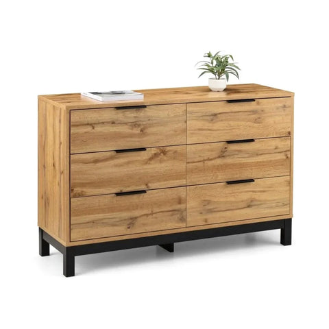 Bali 6 Drawer Wide Chest - Light Oak