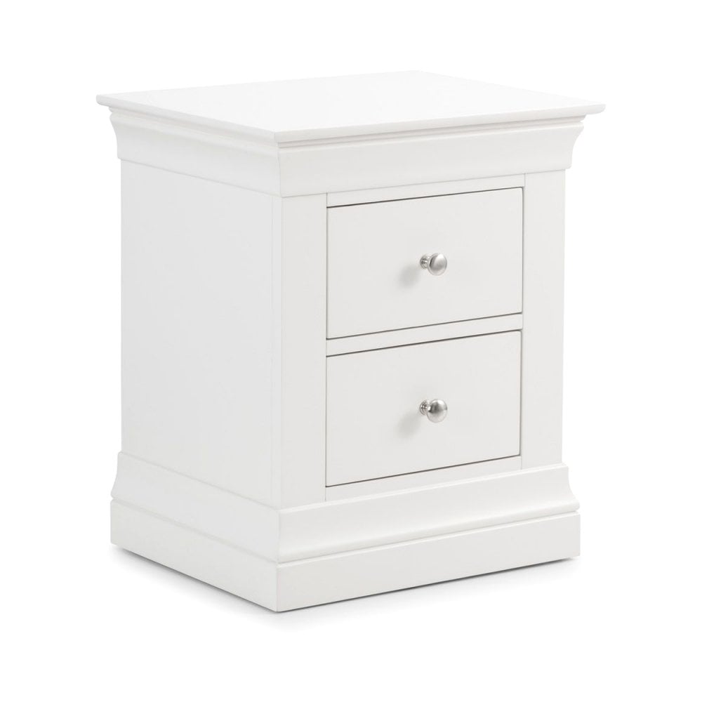 Clermont 2 Drawer Bedside - Surf White