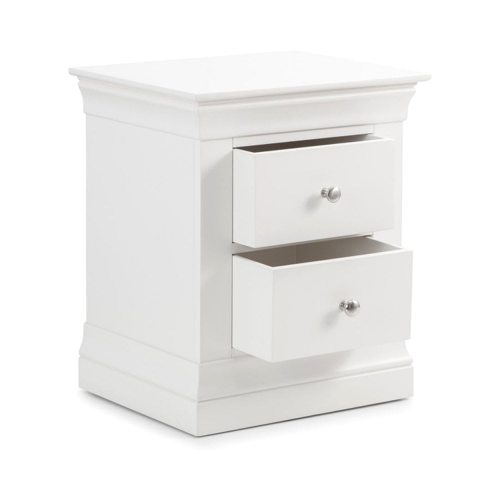 Clermont 2 Drawer Bedside - Surf White
