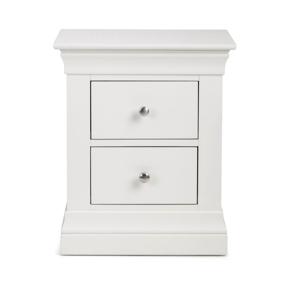 Clermont 2 Drawer Bedside - Surf White