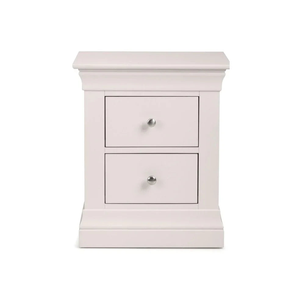 Clermont 2 Drawer Bedside - Light Grey