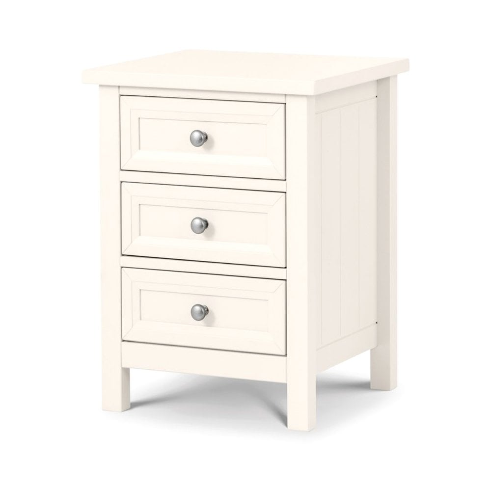 Maine 3 Drawer Bedside - Surf White