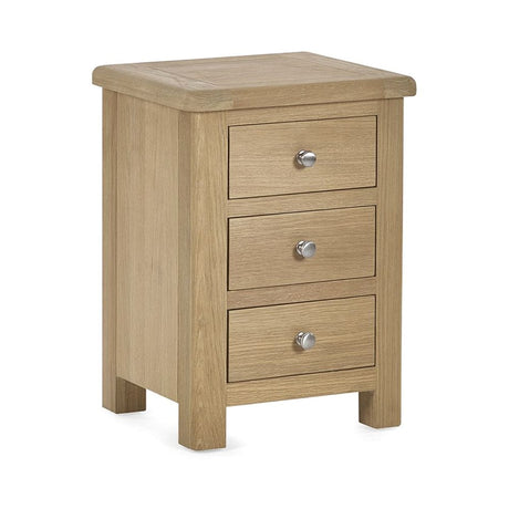 Memphis Limed Oak 3 Drawer Bedside