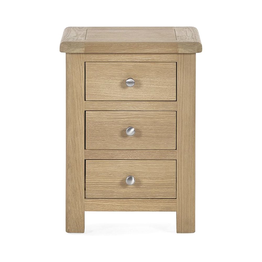 Memphis Limed Oak 3 Drawer Bedside