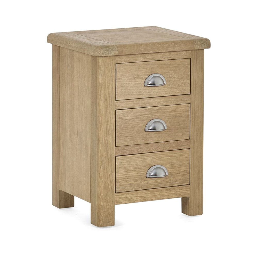 Memphis Limed Oak 3 Drawer Bedside
