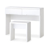 Manhattan Dressing Table With 2 Drawers - White