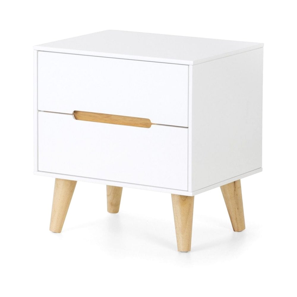 Alicia 2 Drawer Bedside White