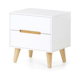 Alicia 2 Drawer Bedside White