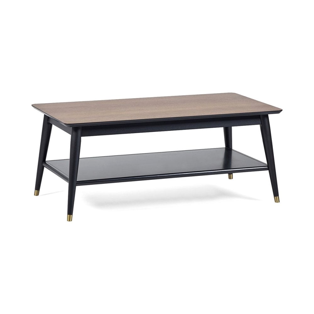 Findlay Coffee Table With Shelf - Walnut & Black