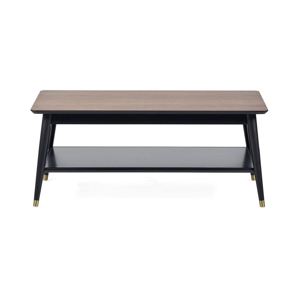 Findlay Coffee Table With Shelf - Walnut & Black