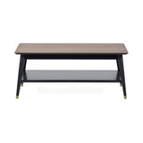 Findlay Coffee Table With Shelf - Walnut & Black