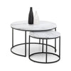 Bellini Round Nesting Coffee Table - White Marble