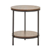 Tribeca Circular Lamp Table With Shelf - Walnut