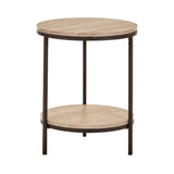Tribeca Circular Lamp Table With Shelf - Sonoma Oak