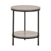 Staten Circular Lamp Table With Shelf - Concrete