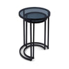 Chicago Round Nesting Side Tables Smoked Glass