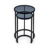 Chicago Round Nesting Side Tables Smoked Glass