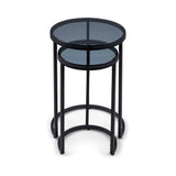 Chicago Round Nesting Side Tables Smoked Glass