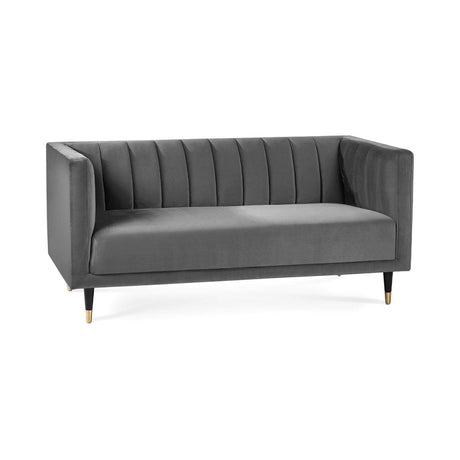Salma Scalloped Back 2 Seater - Grey