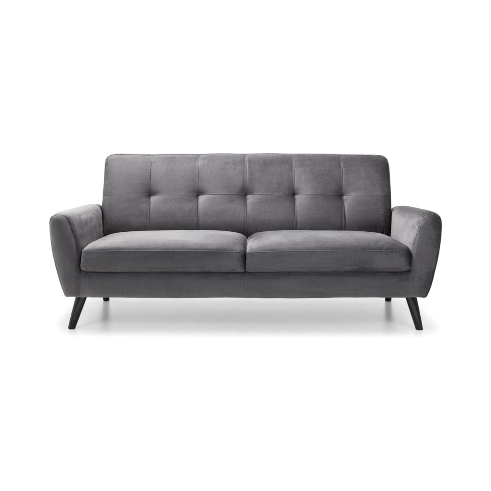 Monza 3 Seater In Dark Grey Velvet