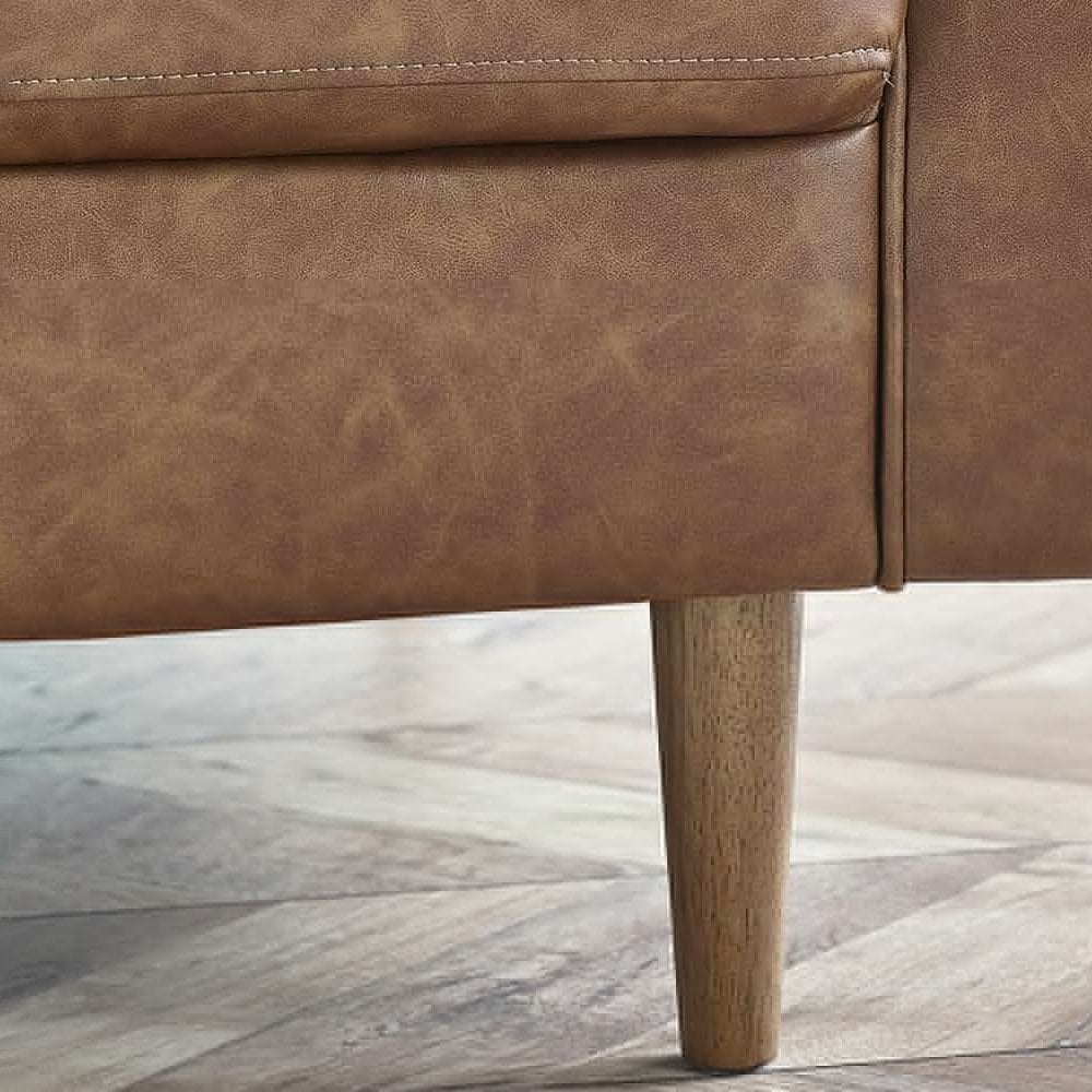 Henley 3 Seater Sofa - Brown Faux Leather